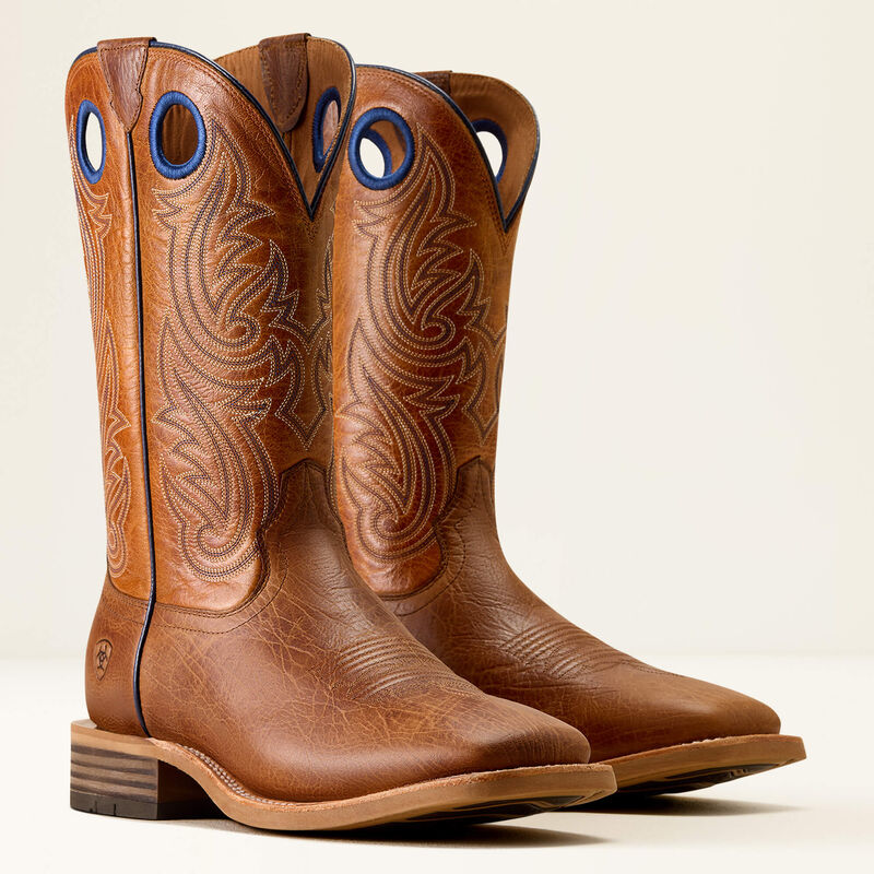 Highland Toughstock Wide Square Toe Western Boot - Cottage Brown/ Marigold