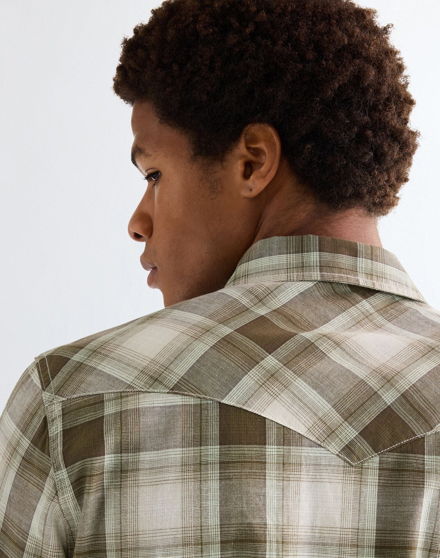 Wrangler Western Shirt Green Tan