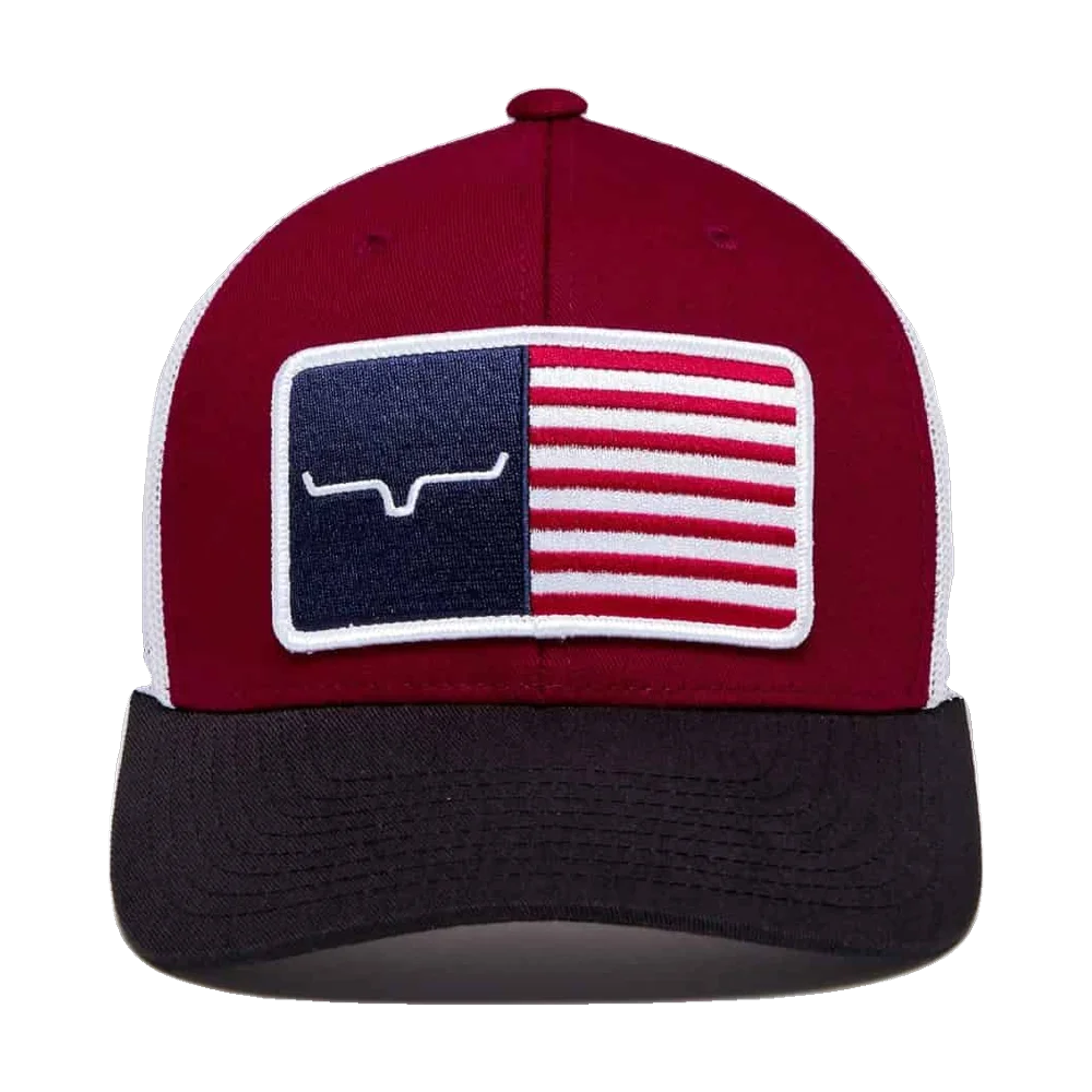 American Trucker Keps Burgundy Kimes Ranch