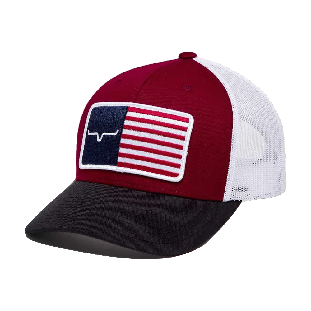 American Trucker Keps Burgundy Kimes Ranch