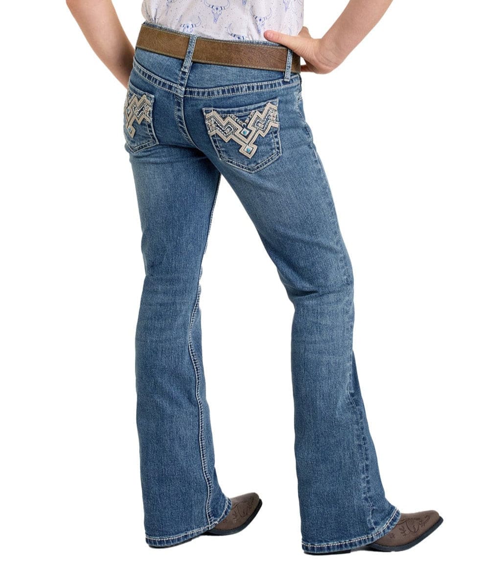 Girls Aztec Bootcut Jeans