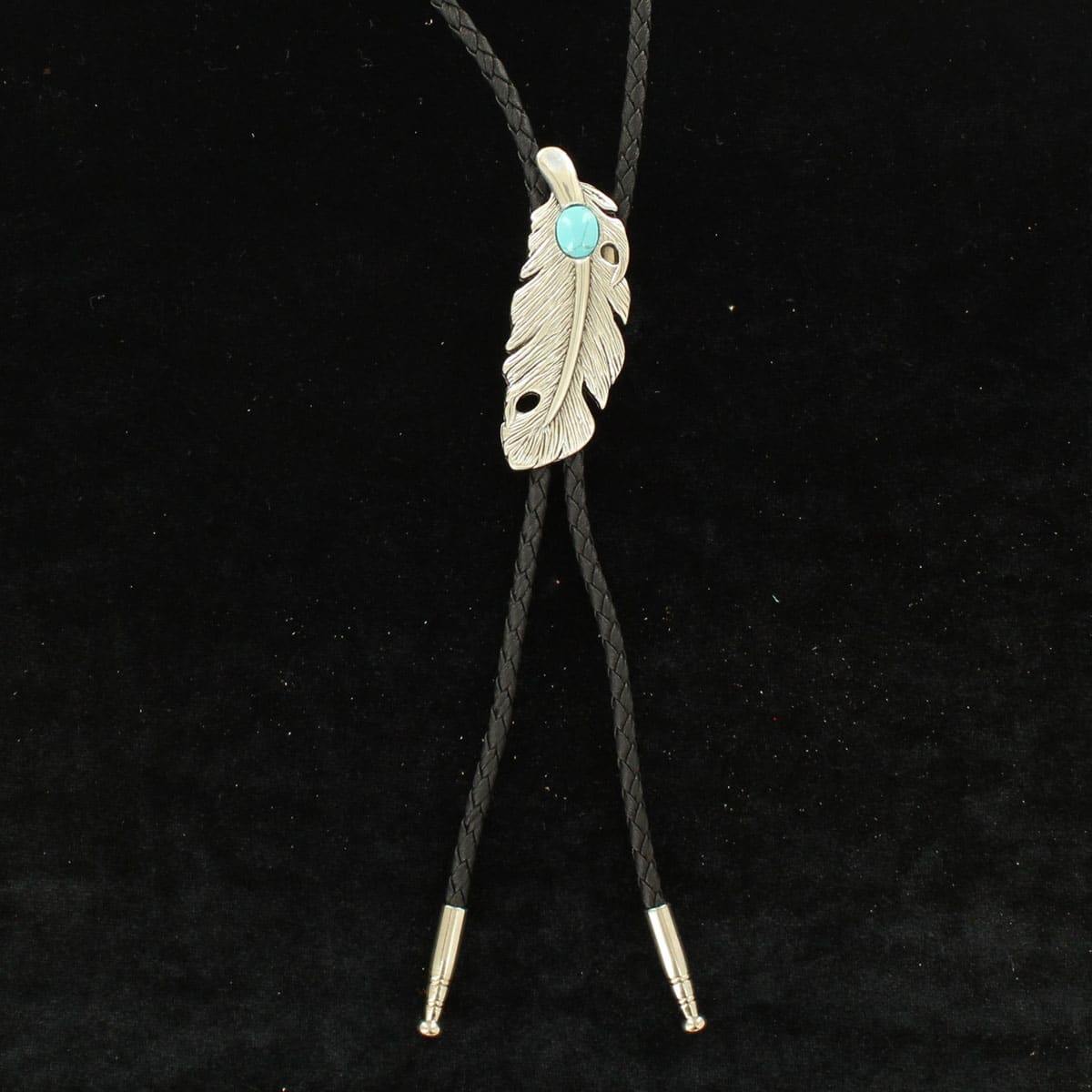 Double S Bolo Tie Feather
