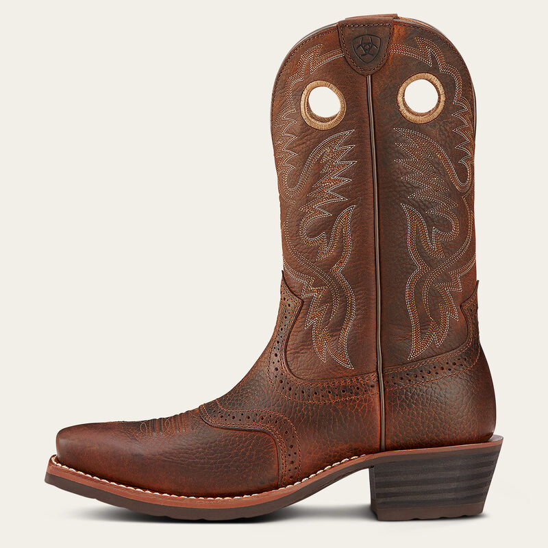Heritage Roughstock Brown Oiled Rowdy Square Toe Western Boot