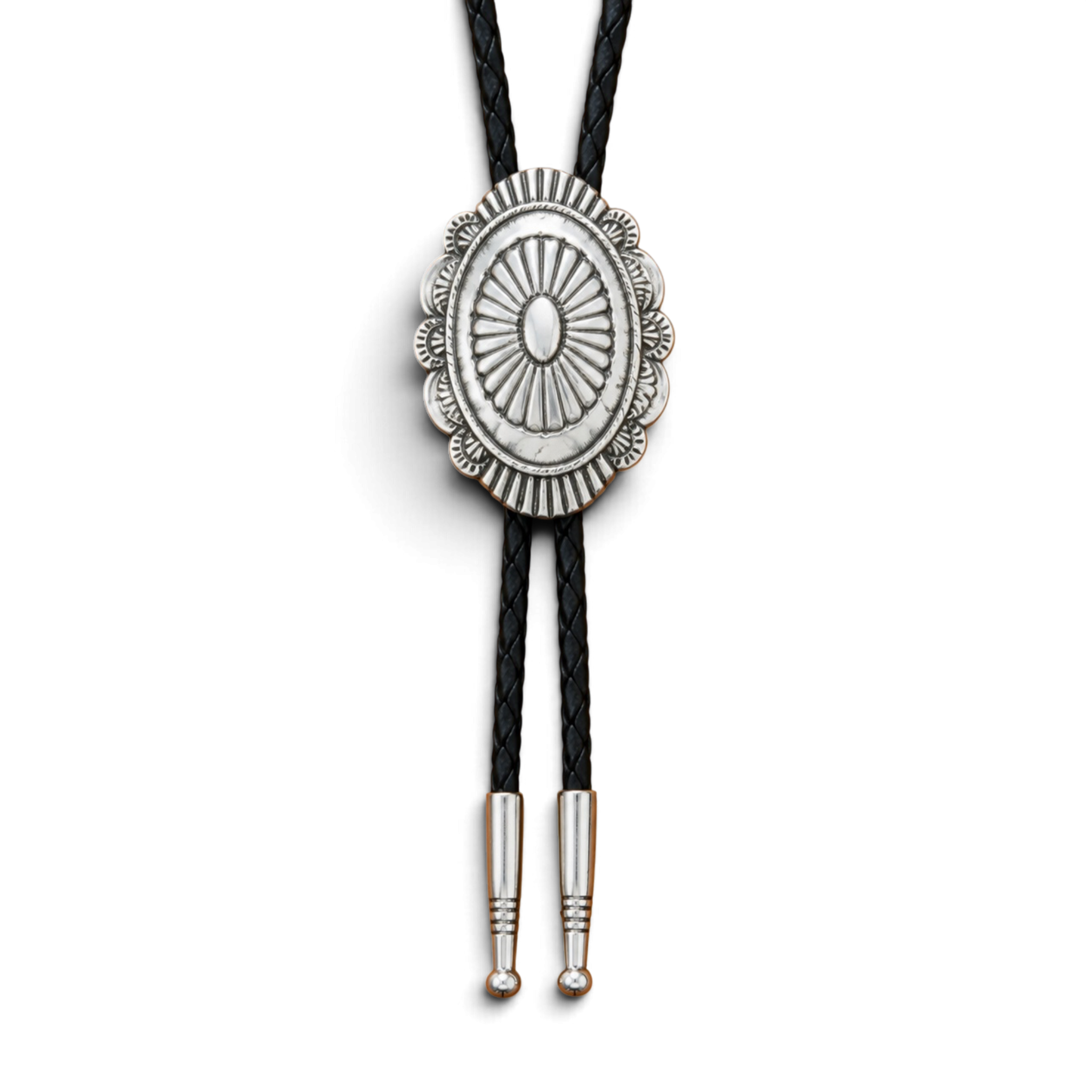 Bolo Tie Silver Concho