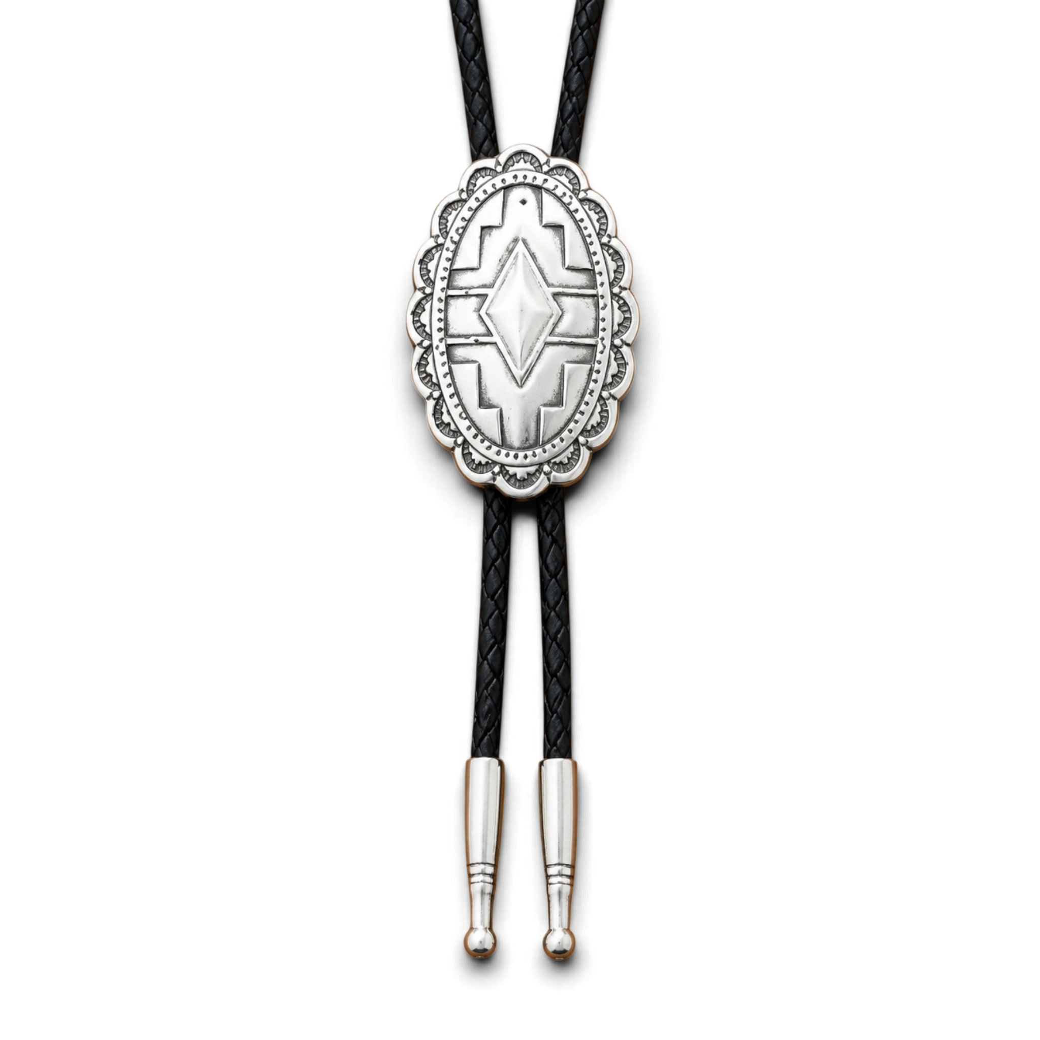 Bolo Tie Silver Diamond