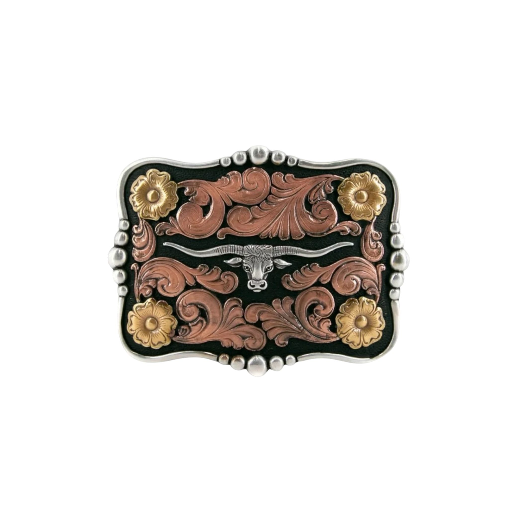 Bältesspänne Flower Longhorn Coppar/Gold