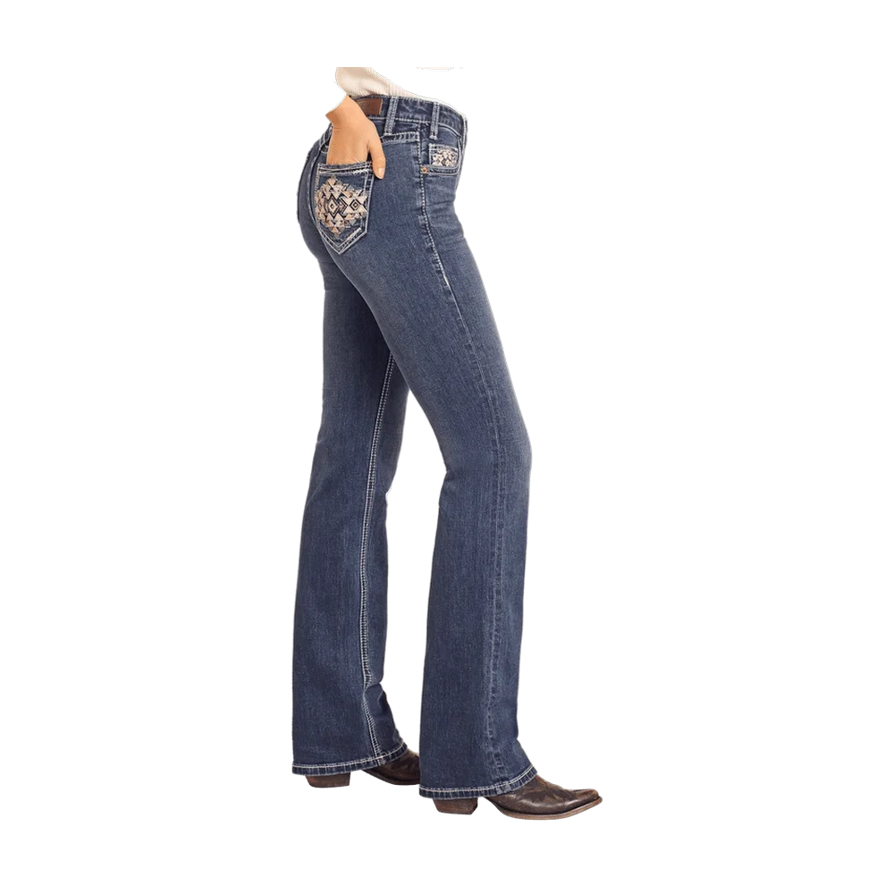 Mid Rise Aztec Bootcut Jeans Rock And Roll Denim