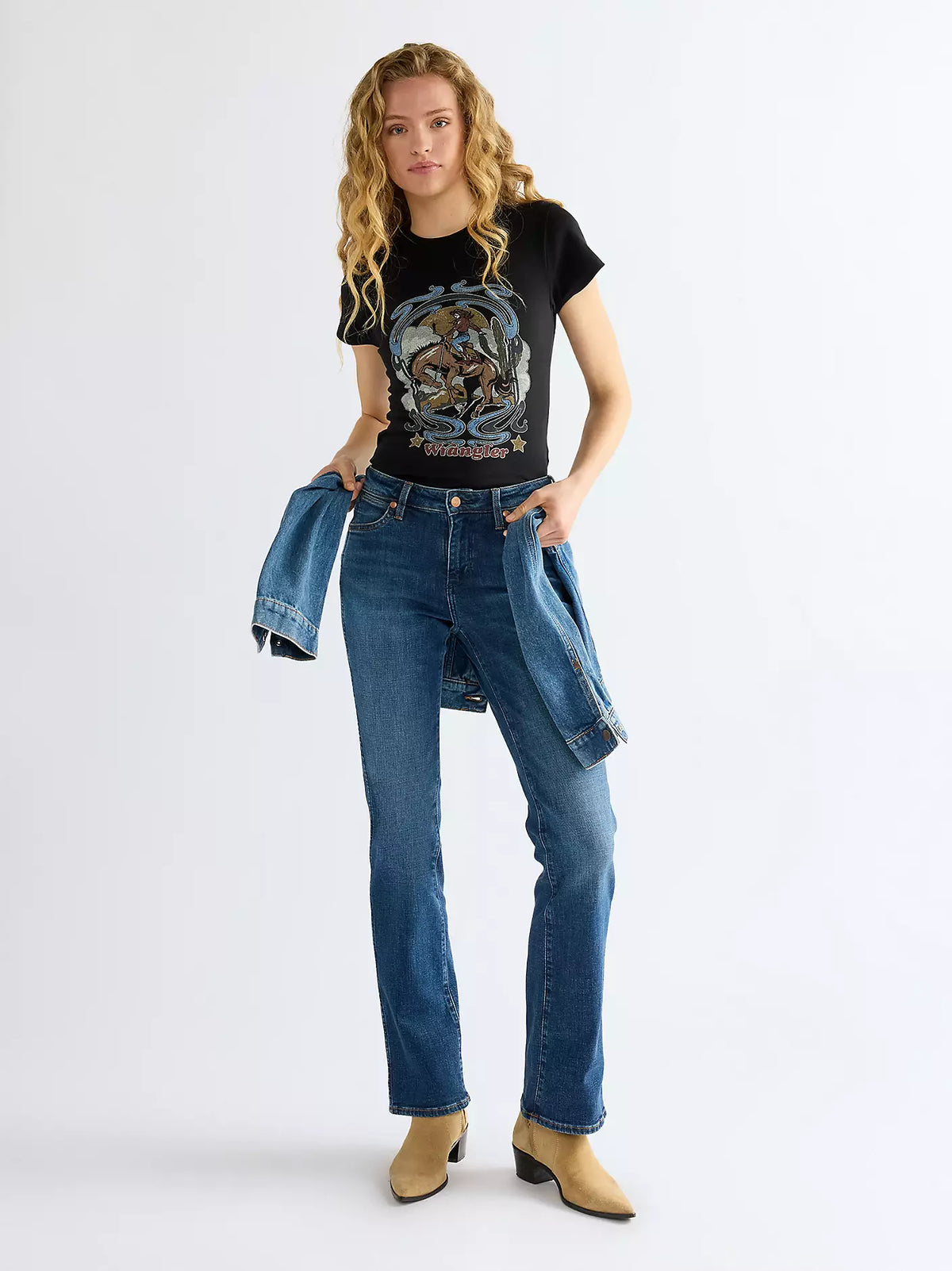 Wrangler Shrunken Band Tee Svart