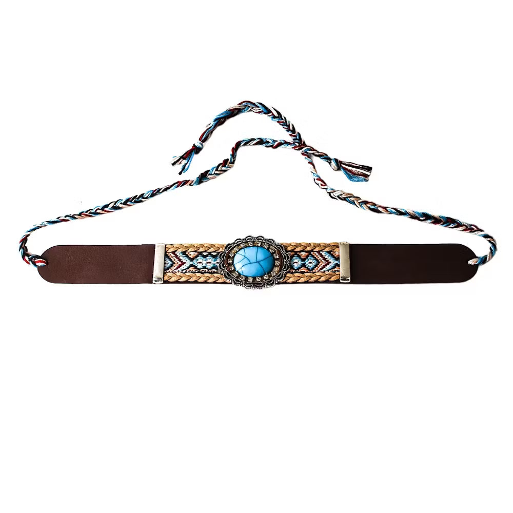 Hattband med Flätad Detalj & Stenbesatt Spänne