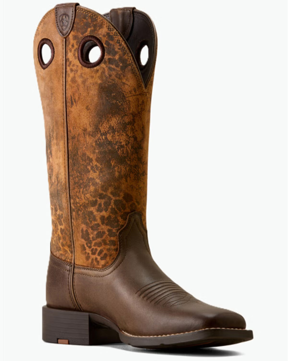 Ariat Round Up Ryder Dark Cacao/ Distressed Leopard
