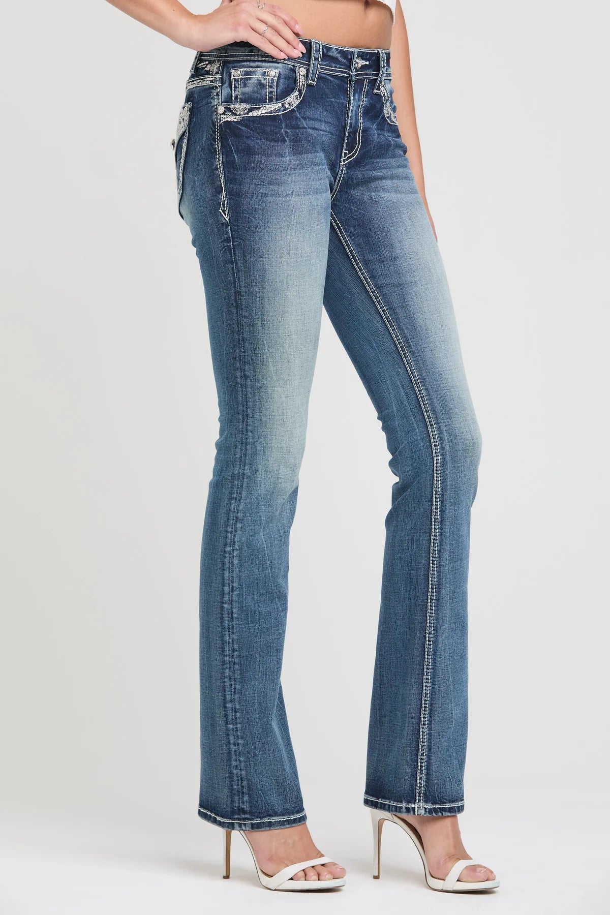 Aztec Yoke Boot Cut Jeans