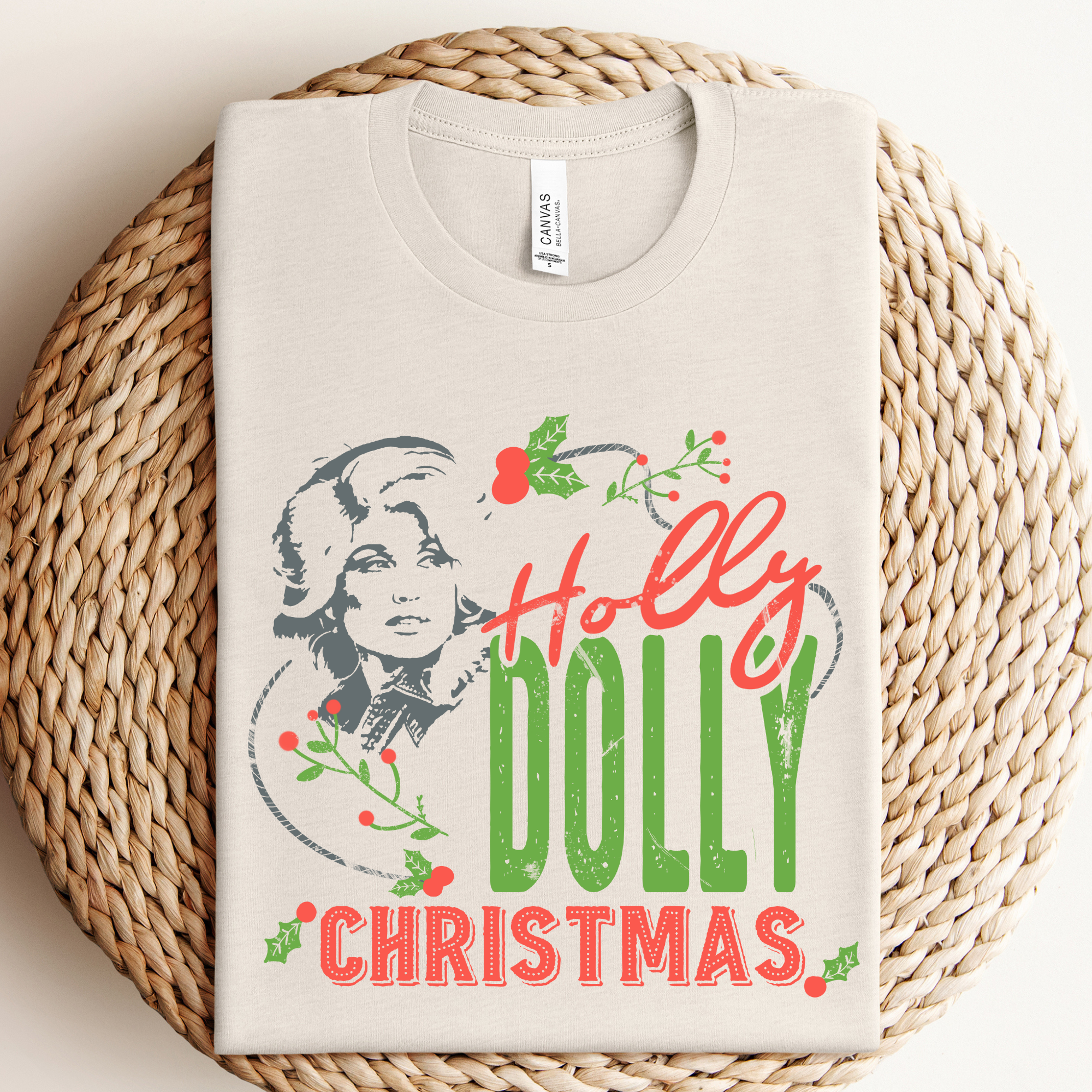 Holly Dolly Christmas Graphic T-shirt