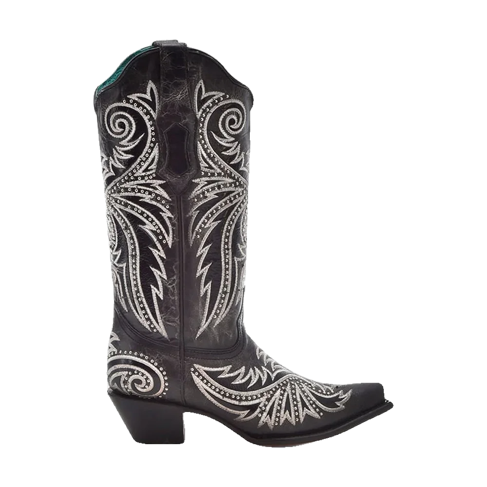 Corral Black Overlay Western Boots Dam