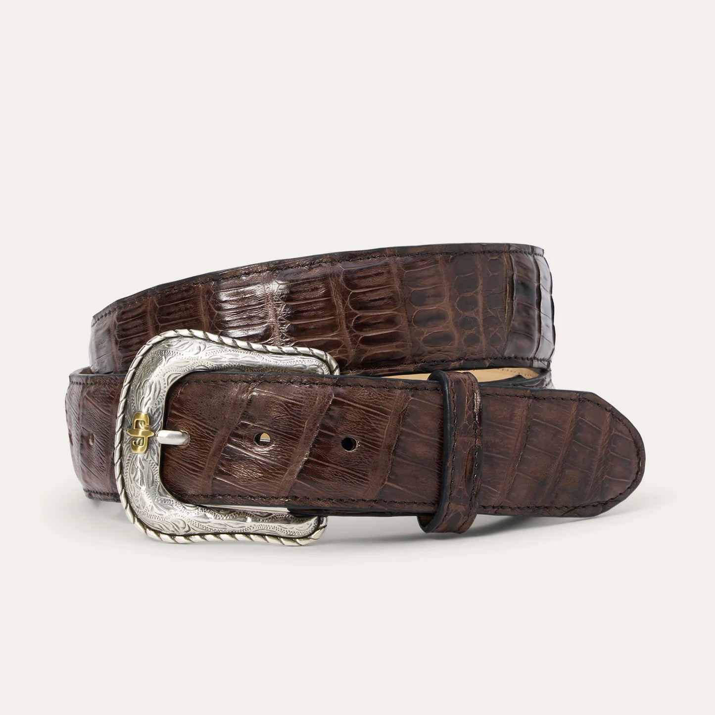 Caiman Western Tab Belt Brown Stetson