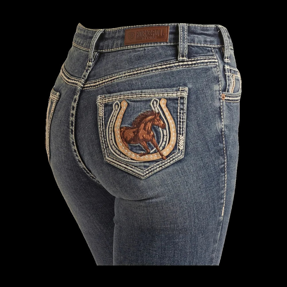 Running Horse Boot Cut Jeans Rock and Roll Denim