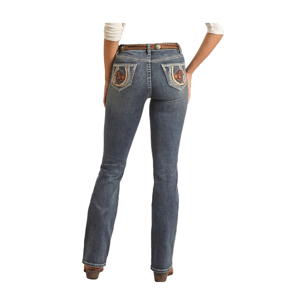 Running Horse Boot Cut Jeans Rock and Roll Denim
