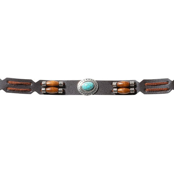 Hattband Turquoise Pearl