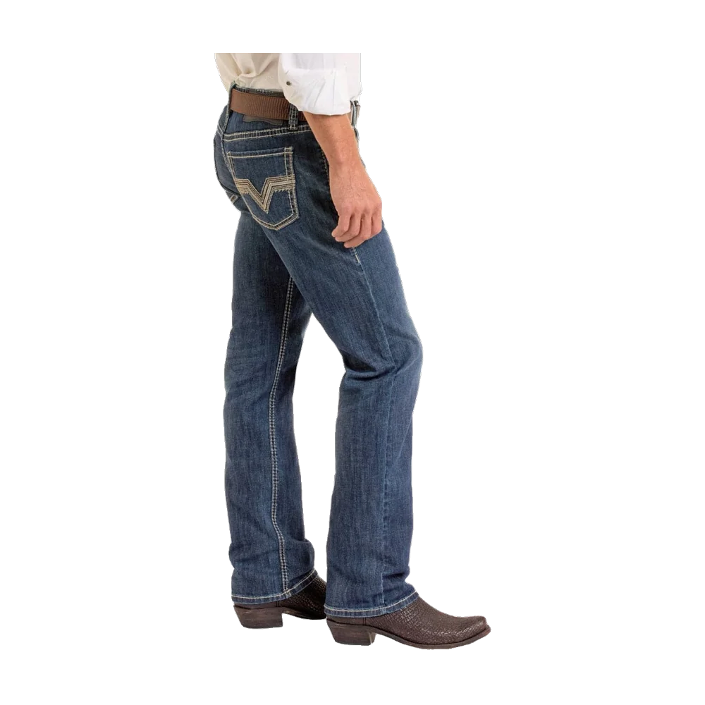 Slim Fit Straight Leg Boot Zig Zag Western Jeans