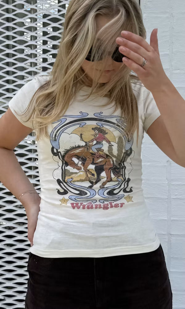 Wrangler Shrunken Band Tee Egret