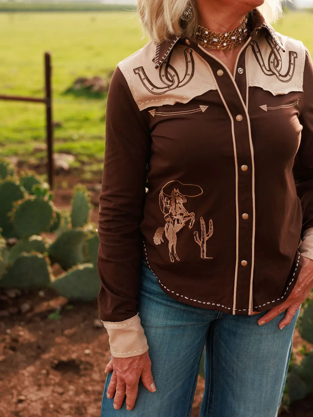 The Lucky Button Up Western Skjorta