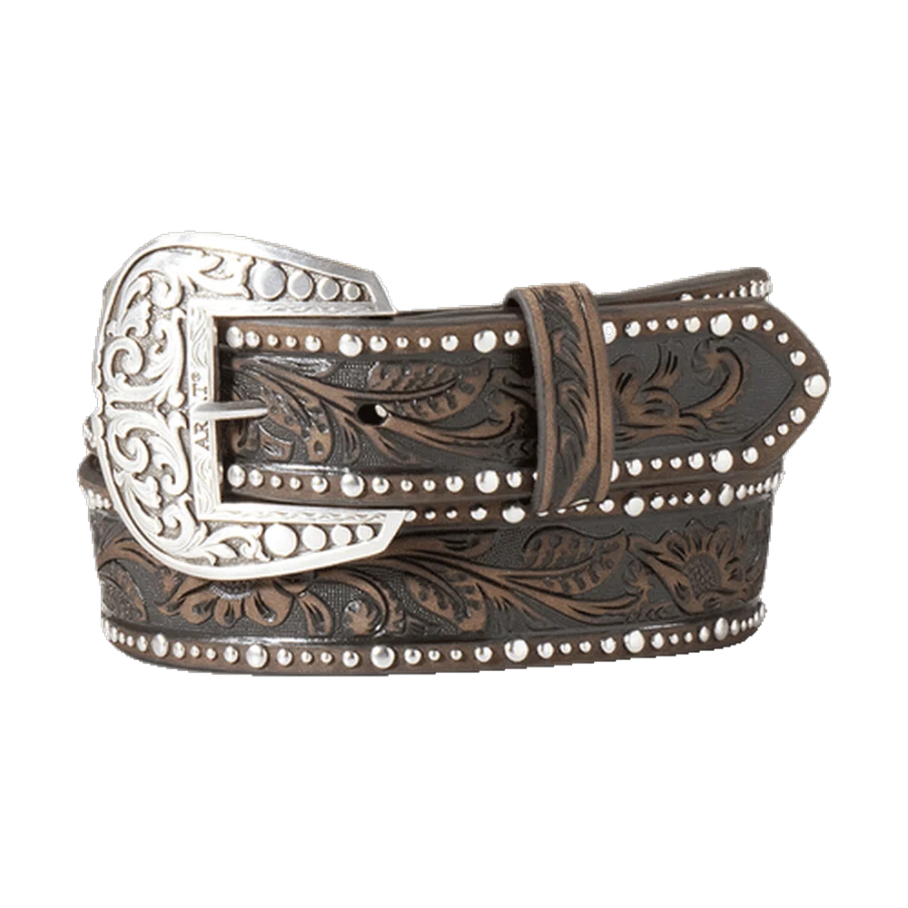 Studded Tooled Embossed Western Bälte