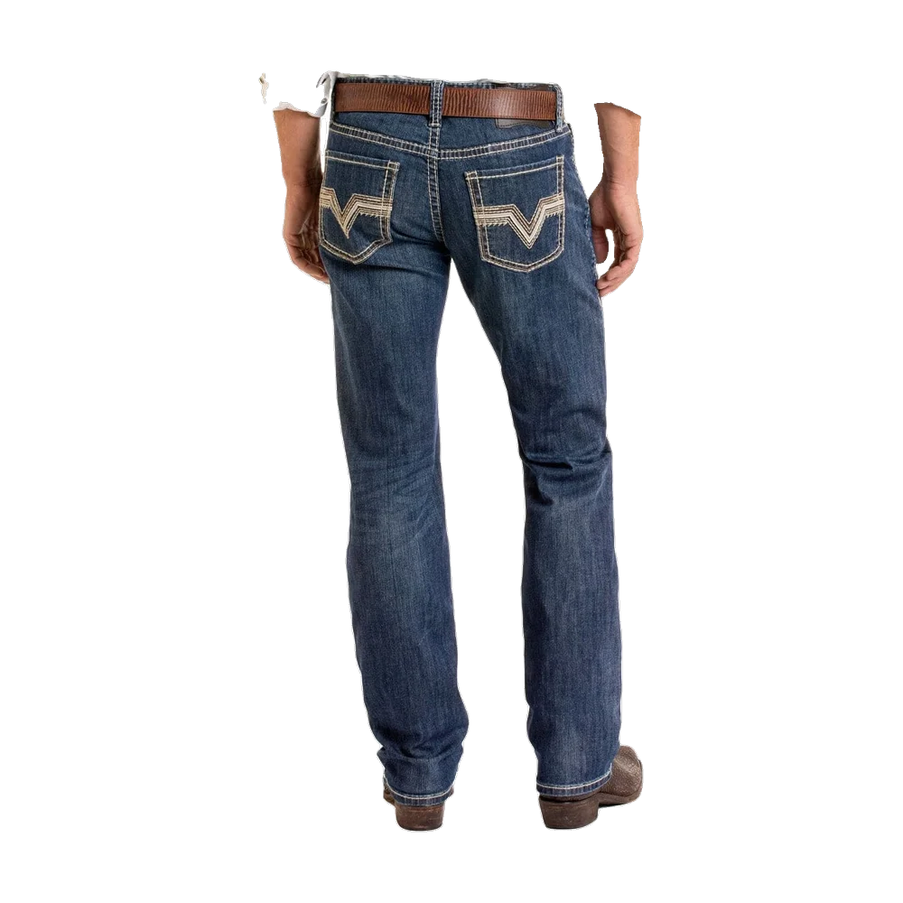 Slim Fit Straight Leg Boot Zig Zag Western Jeans