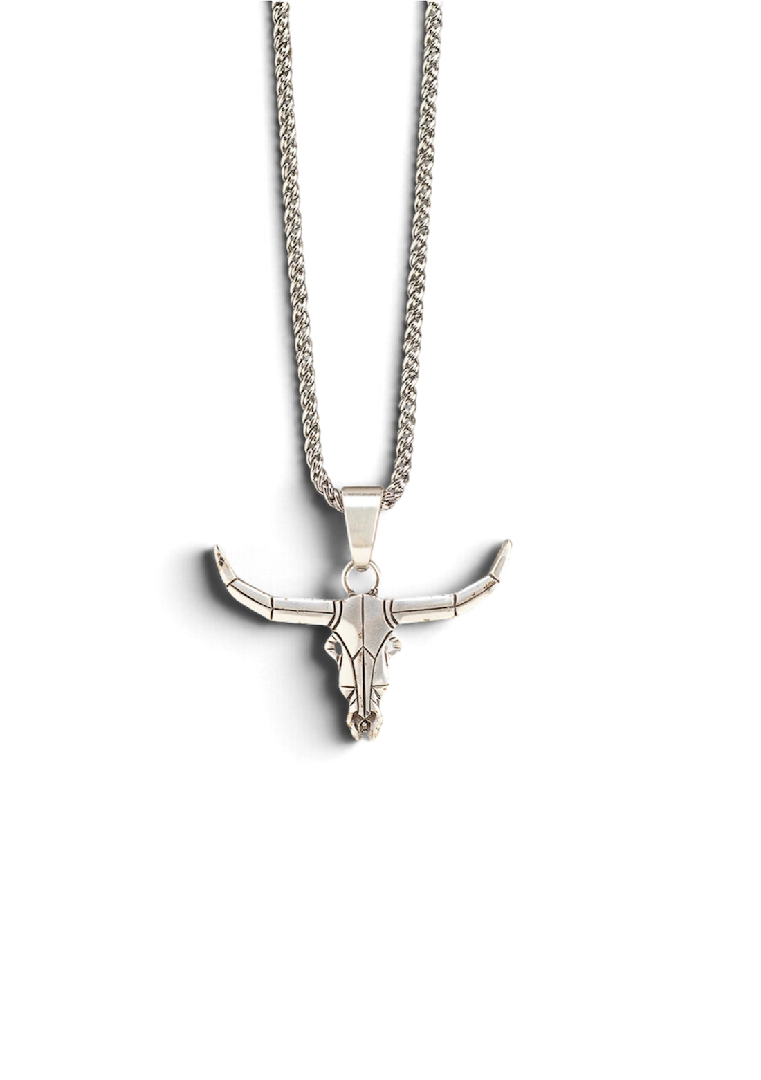 Twister Necklace – Geometric Longhorn Skull