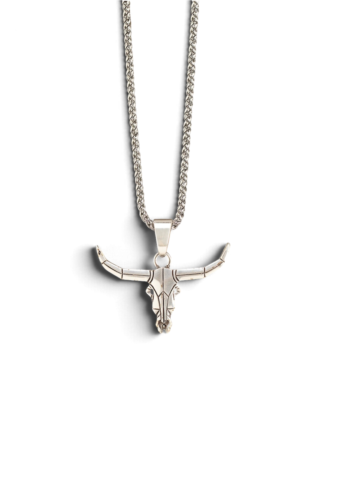Twister Necklace – Geometric Longhorn Skull