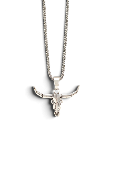 Twister Necklace – Geometric Longhorn Skull