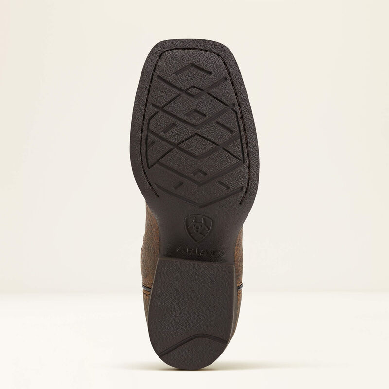 Kids Tombstone Earth/Black Wide Square Toe Western Boot