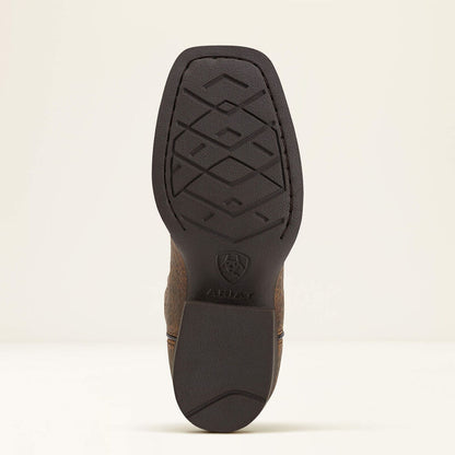 Kids Tombstone Earth/Black Wide Square Toe Western Boot