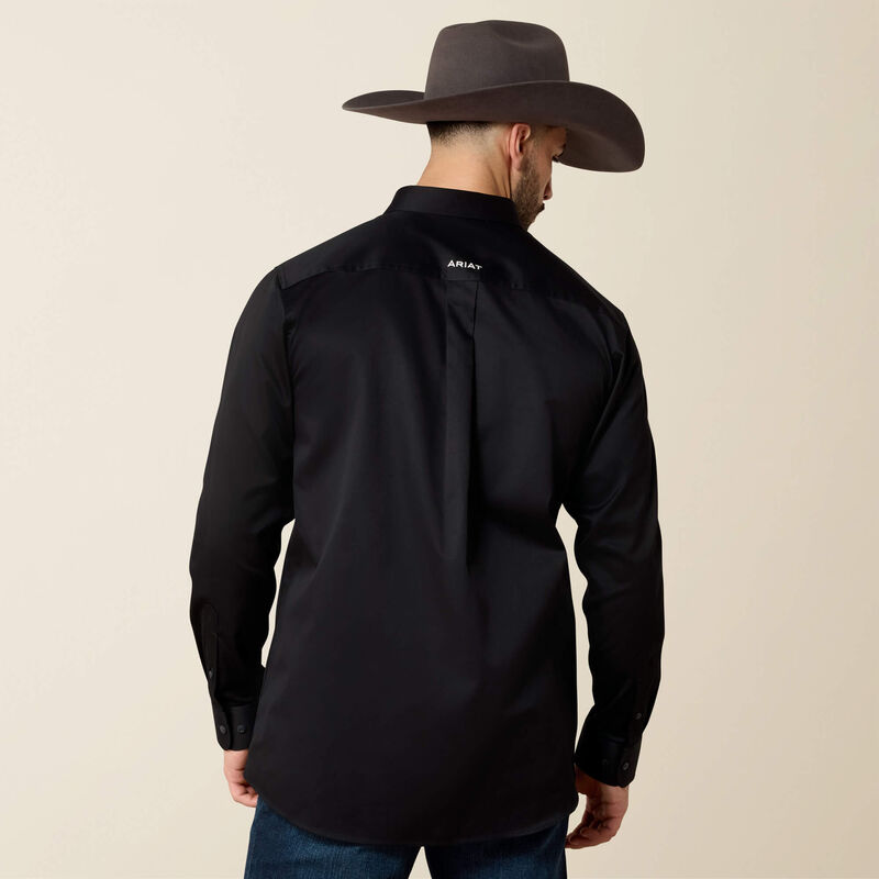 Team Logo Twill Fitted Shirt Black