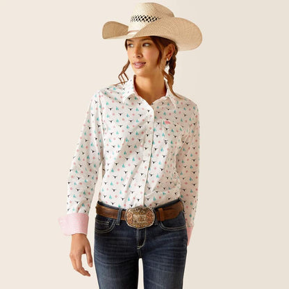 Kirby Stretch Shirt Steer Garden Ariat