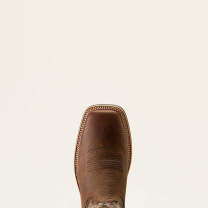 Highland Toughstock Wide Square Toe Western Boot - Brown Oiled Rowdy/ Timber Olive