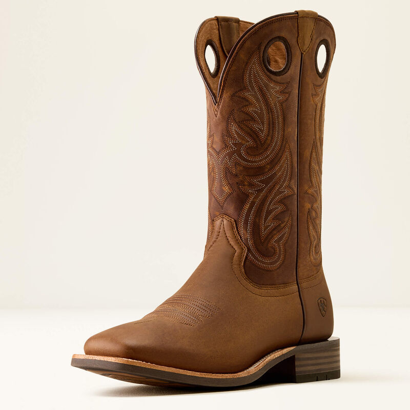 Highland Toughstock Wide Square Toe Western Boot - Tack room brown