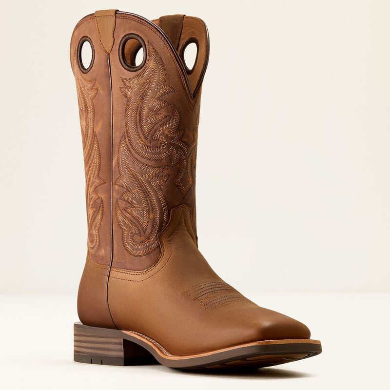 Highland Toughstock Wide Square Toe Western Boot - Tack room brown