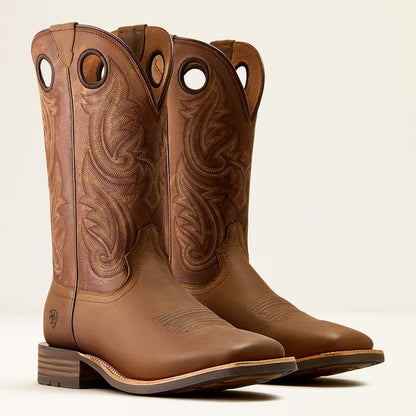 Highland Toughstock Wide Square Toe Western Boot - Tack room brown