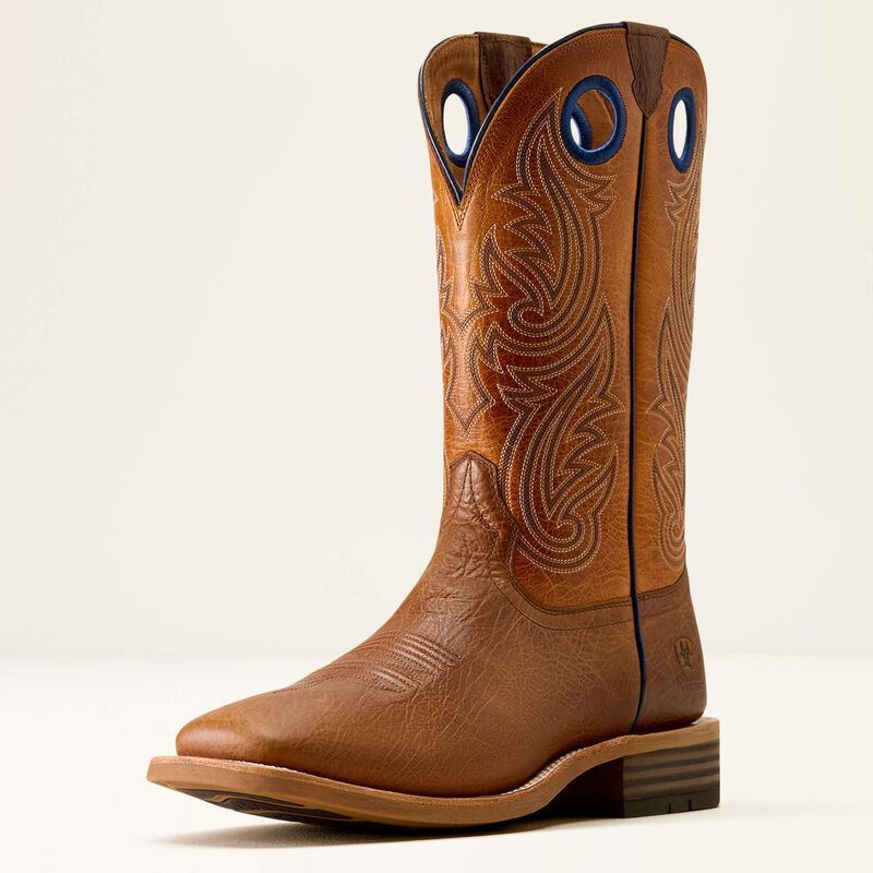 Highland Toughstock Wide Square Toe Western Boot - Cottage Brown/ Marigold