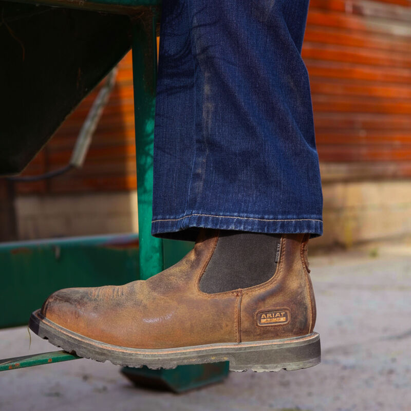 Groundrancher Chelsea Wide Square Toe Steel Toe Work Boot