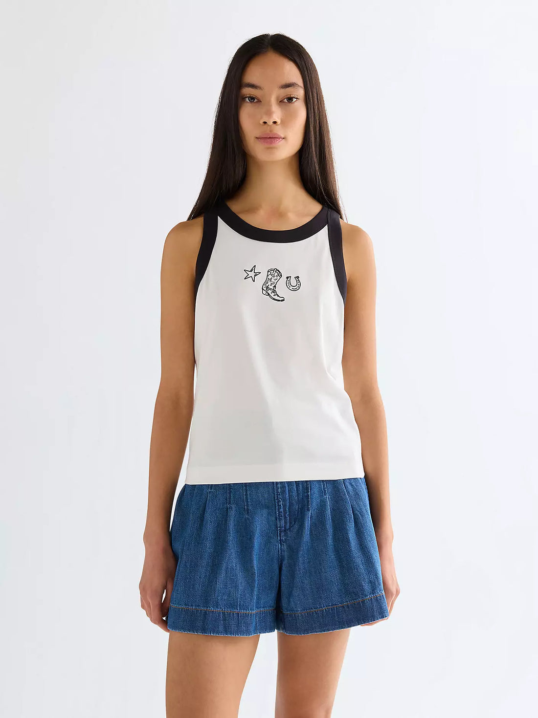 Ringer Tank Worn White