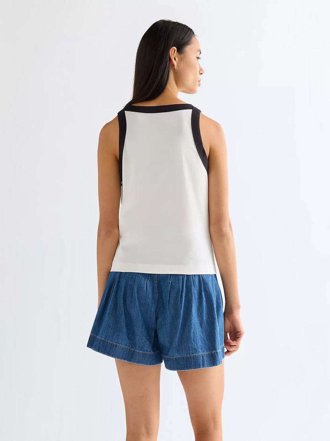 Ringer Tank Worn White