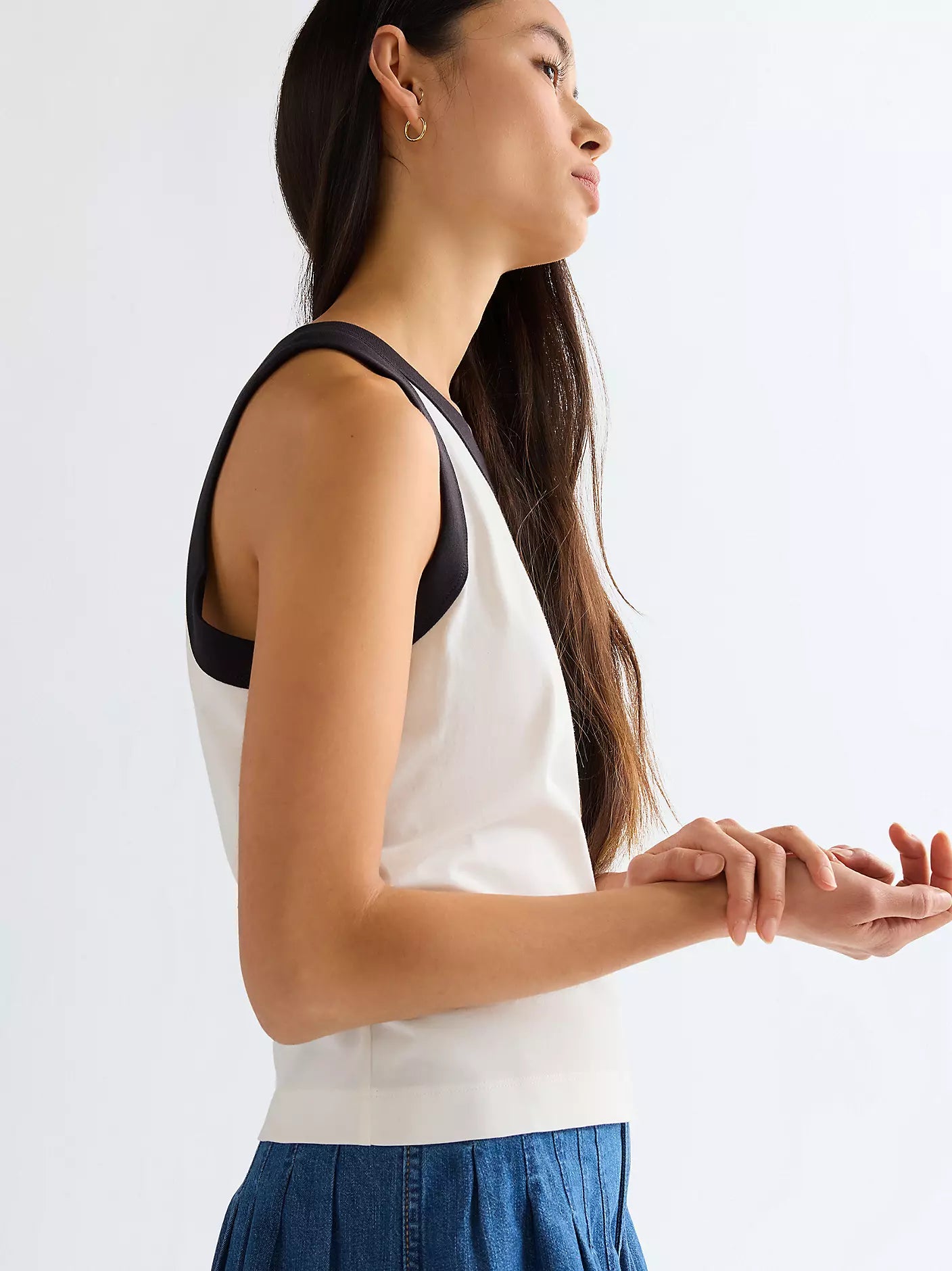 Ringer Tank Worn White