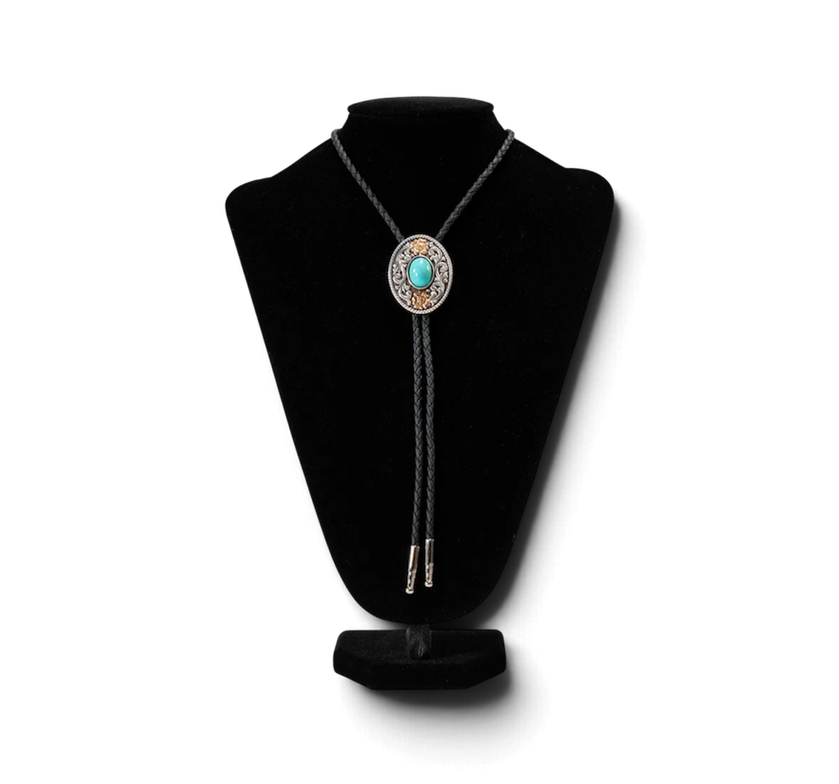 Double S Bolo Tie Multifinish Turquoise