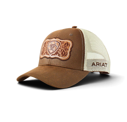 Floral Leather Patch Cap