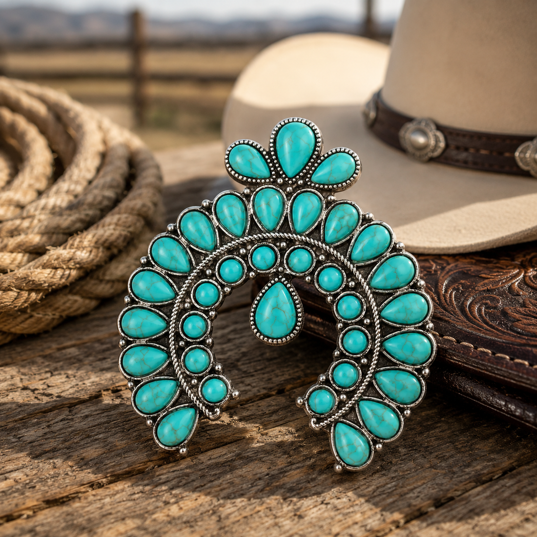 Turquoise Crescent Wild Rag Slide