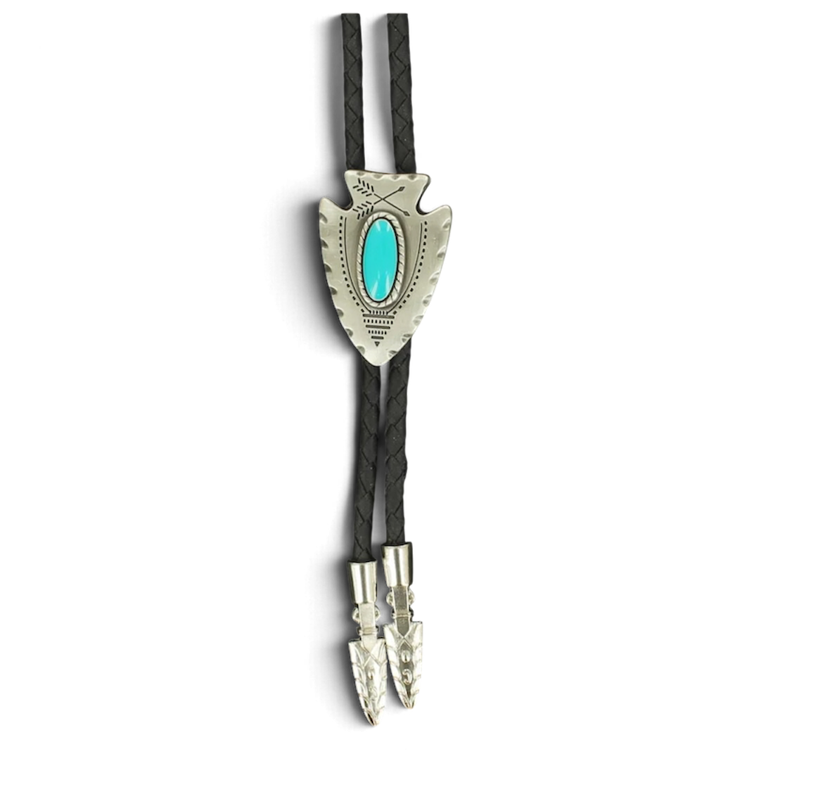 Double S Bolo Tie Arrowhead – Turquoise