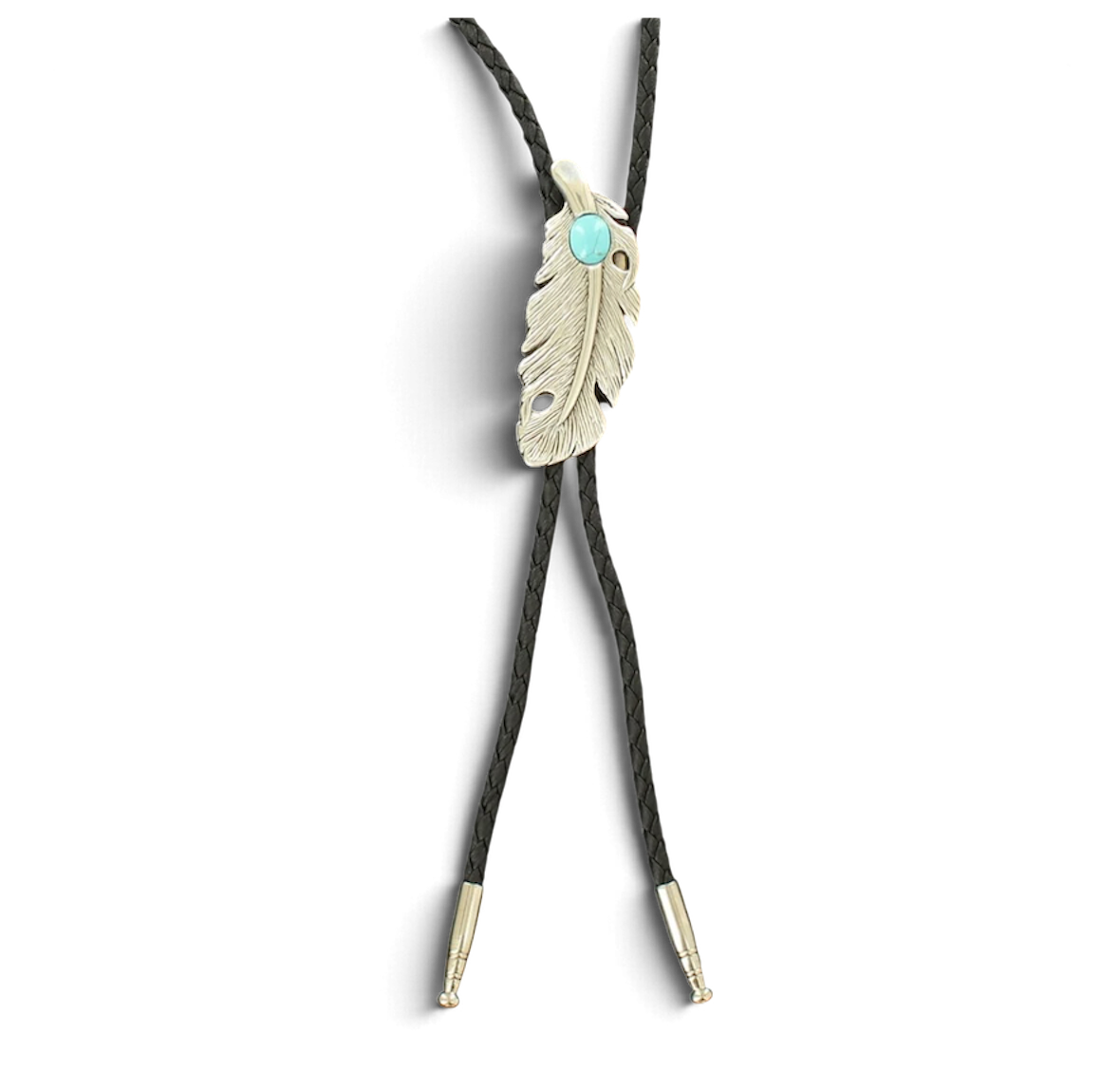 Double S Bolo Feather – Turquoise