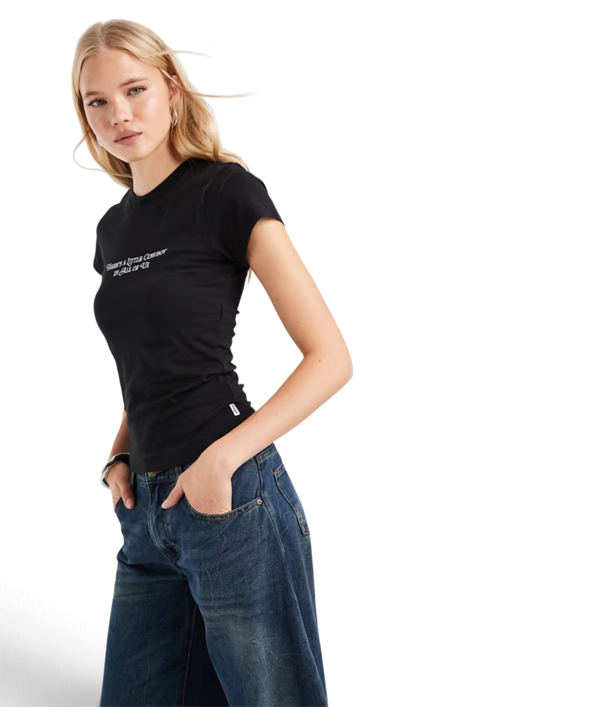 Wrangler Shrunken Band Tee Jet Black