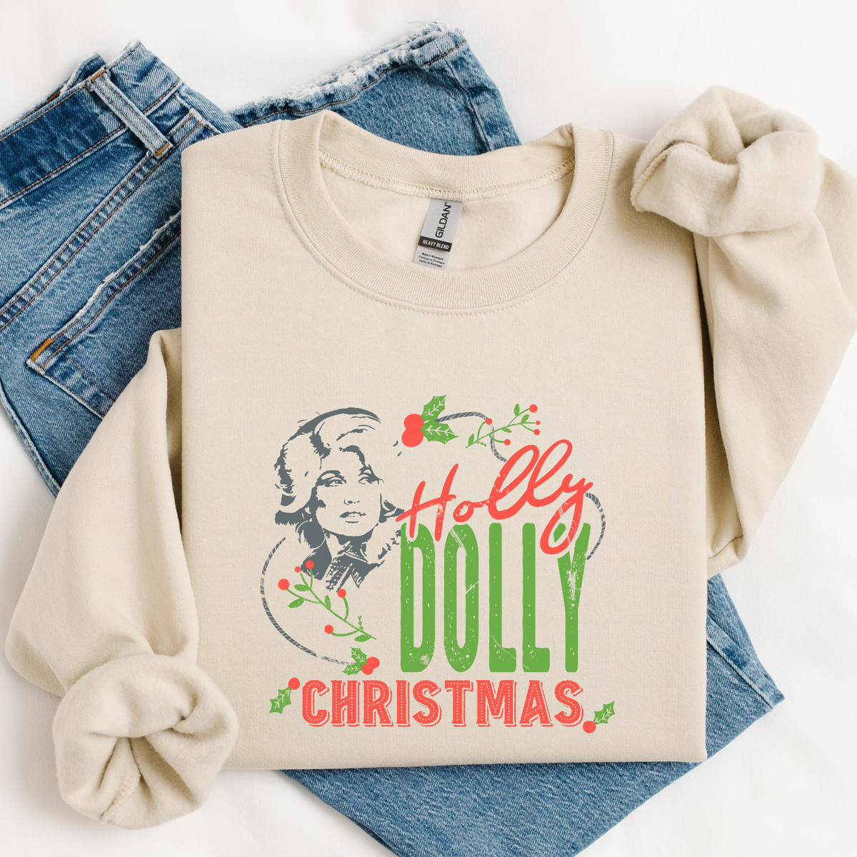 Holly Dolly Christmas Graphic Sweatshirt