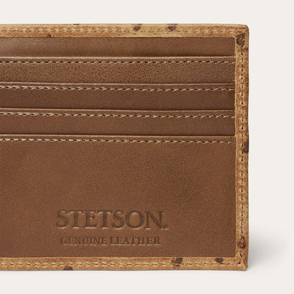 Tooled Embossed Ostrich Bi-Fold Wallet Stetson